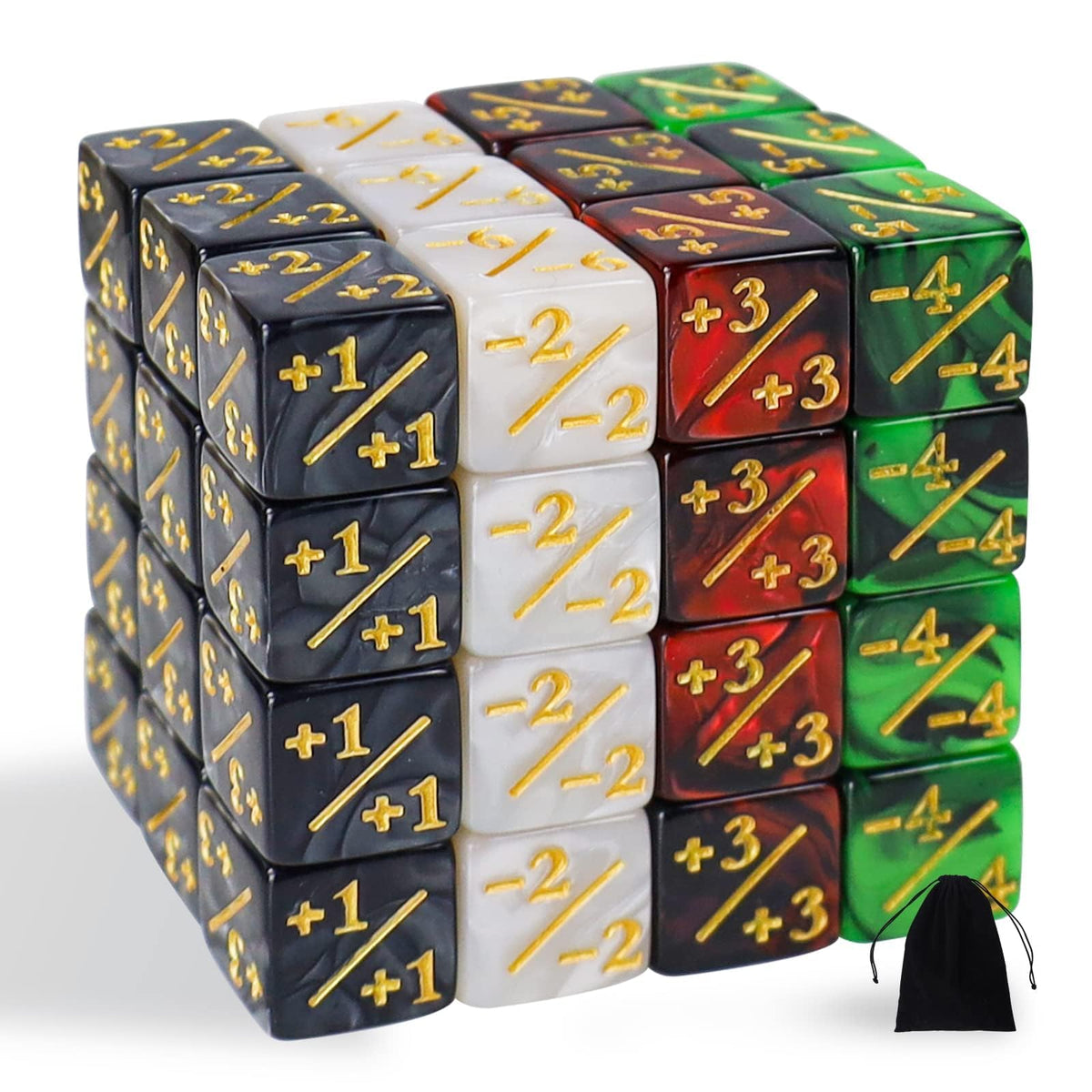 CUUKSHKN 48 MTG Counter Dice – Glitter Starry Marble D6 Set for MTG & Card Games (4 Colors)