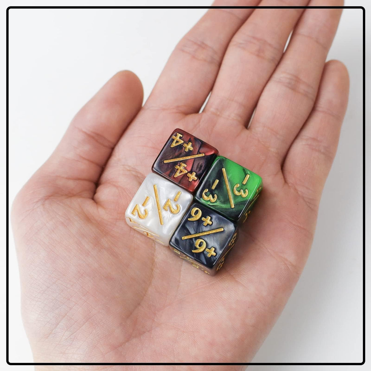 CUUKSHKN 48 MTG Counter Dice – Glitter Starry Marble D6 Set for MTG & Card Games (4 Colors)