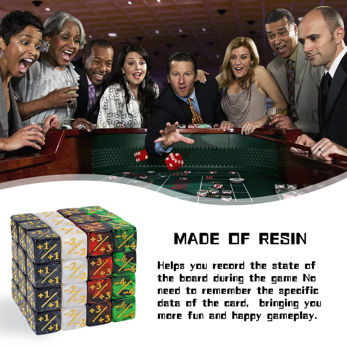 CUUKSHKN 48 MTG Counter Dice – Glitter Starry Marble D6 Set for MTG & Card Games (4 Colors)