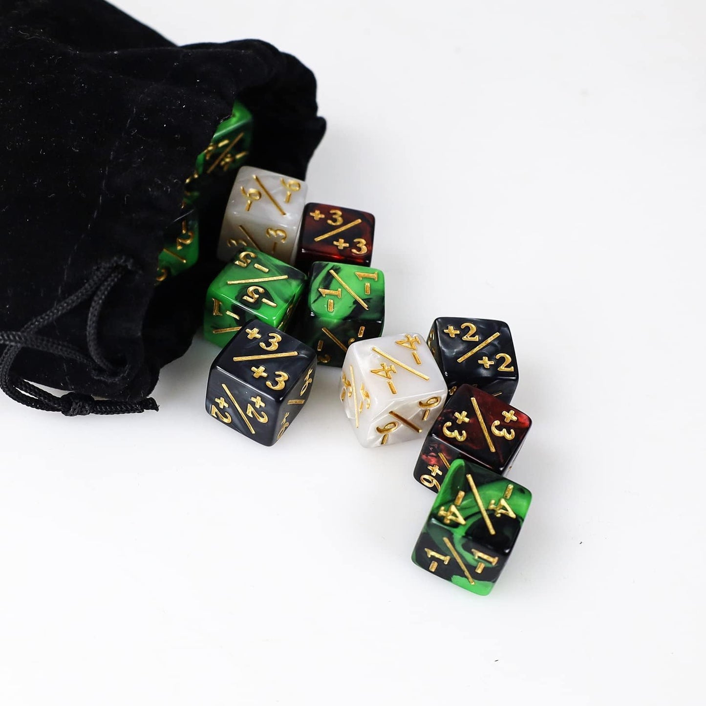 CUUKSHKN 48 MTG Counter Dice – Glitter Starry Marble D6 Set for MTG & Card Games (4 Colors)