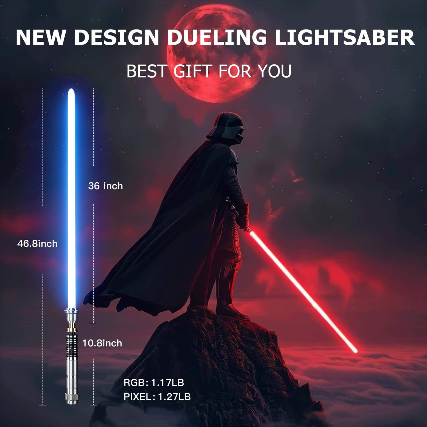 CVCBSER Upgrade App-Control LK Dueling Lightsaber: 16 Colors, 16 SFX, Motion & App Control