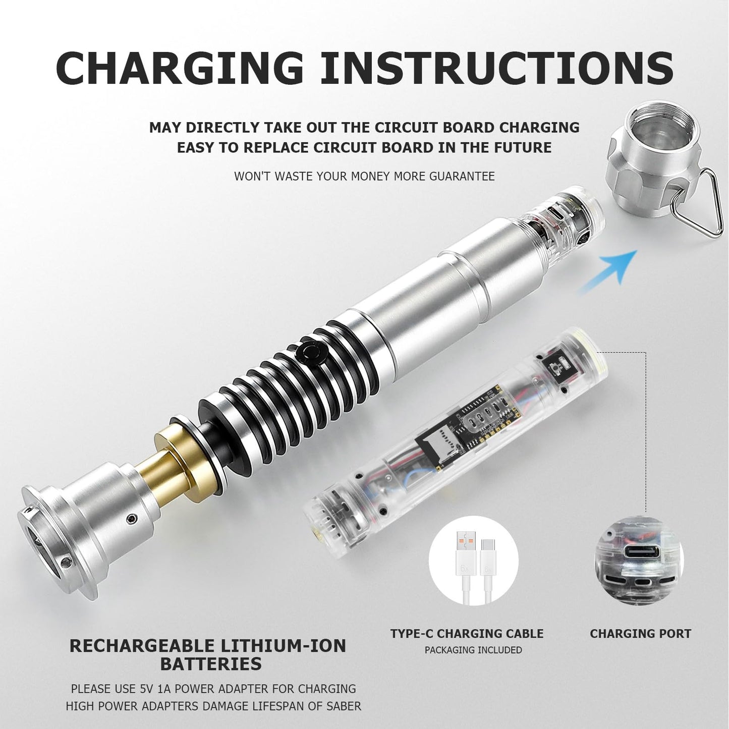 CVCBSER Upgrade App-Control LK Dueling Lightsaber: 16 Colors, 16 SFX, Motion & App Control