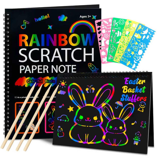 Cvvdycago Scratch Art Notebooks 2-Pack – Easter Basket Stuffers for Teens & Kids 3–12