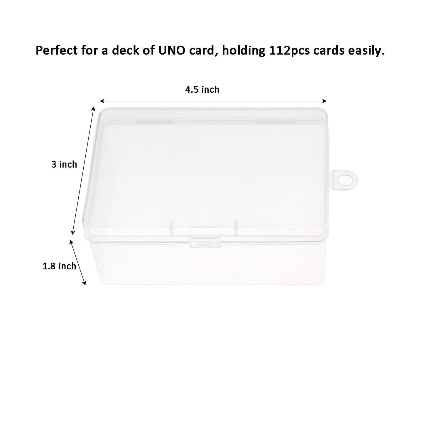 Cwdew Plastic UNO Card Case Holder – 2-Pack, 112-Card Capacity, Clear PP Case
