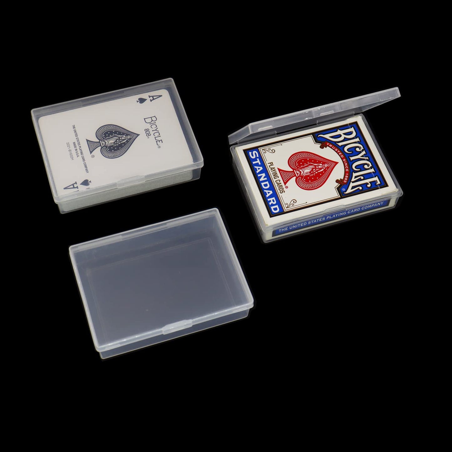 Cwdew Playing Card Case 3Pcs – Snaps Closed Clear PP Card Box Holder, 3.6x2.6x0.8 in