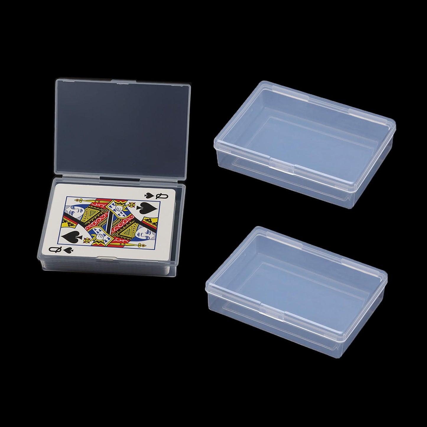 Cwdew Playing Card Case 3Pcs – Snaps Closed Clear PP Card Box Holder, 3.6x2.6x0.8 in