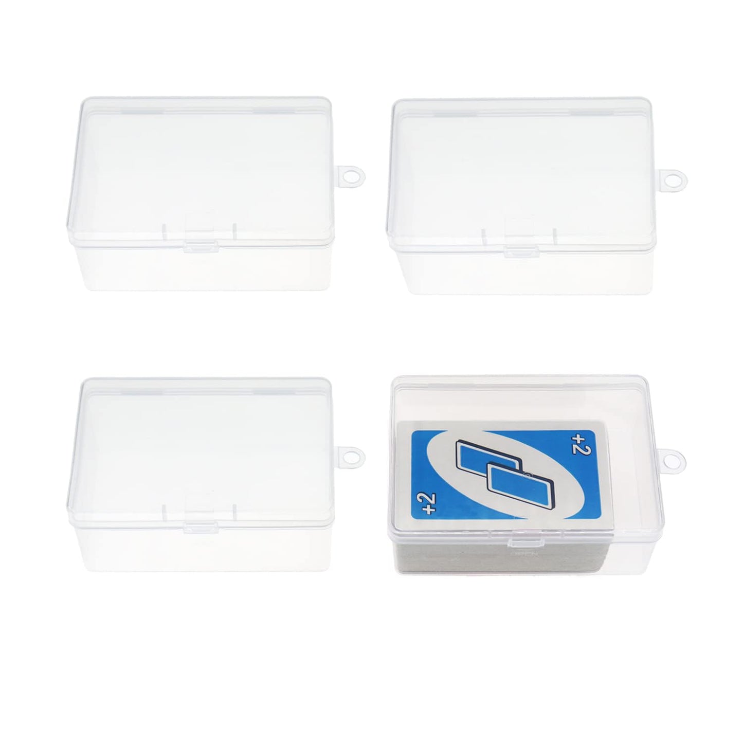 Cwdew 4Pcs UNO Card Case Box Holder – 112-Card Capacity, Clear PP Plastic Storage (No Cards Included)