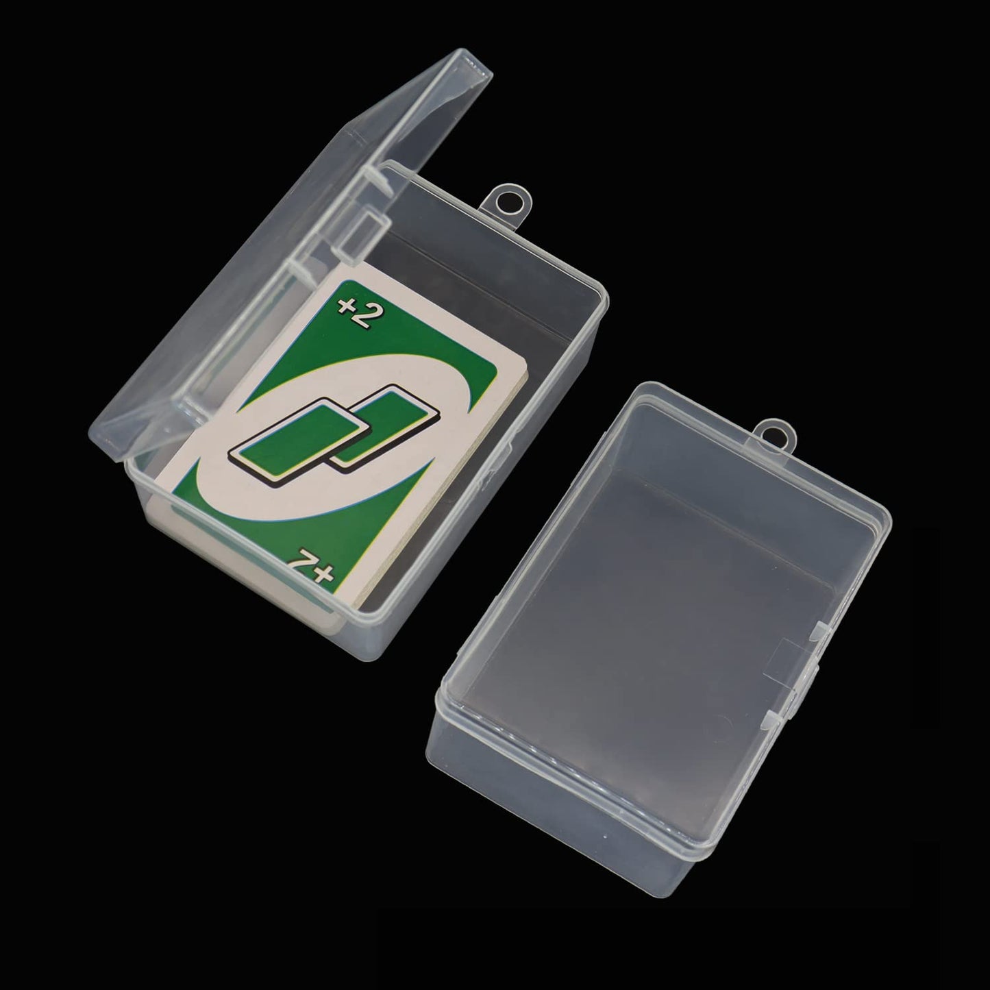 Cwdew 4Pcs UNO Card Case Box Holder – 112-Card Capacity, Clear PP Plastic Storage (No Cards Included)