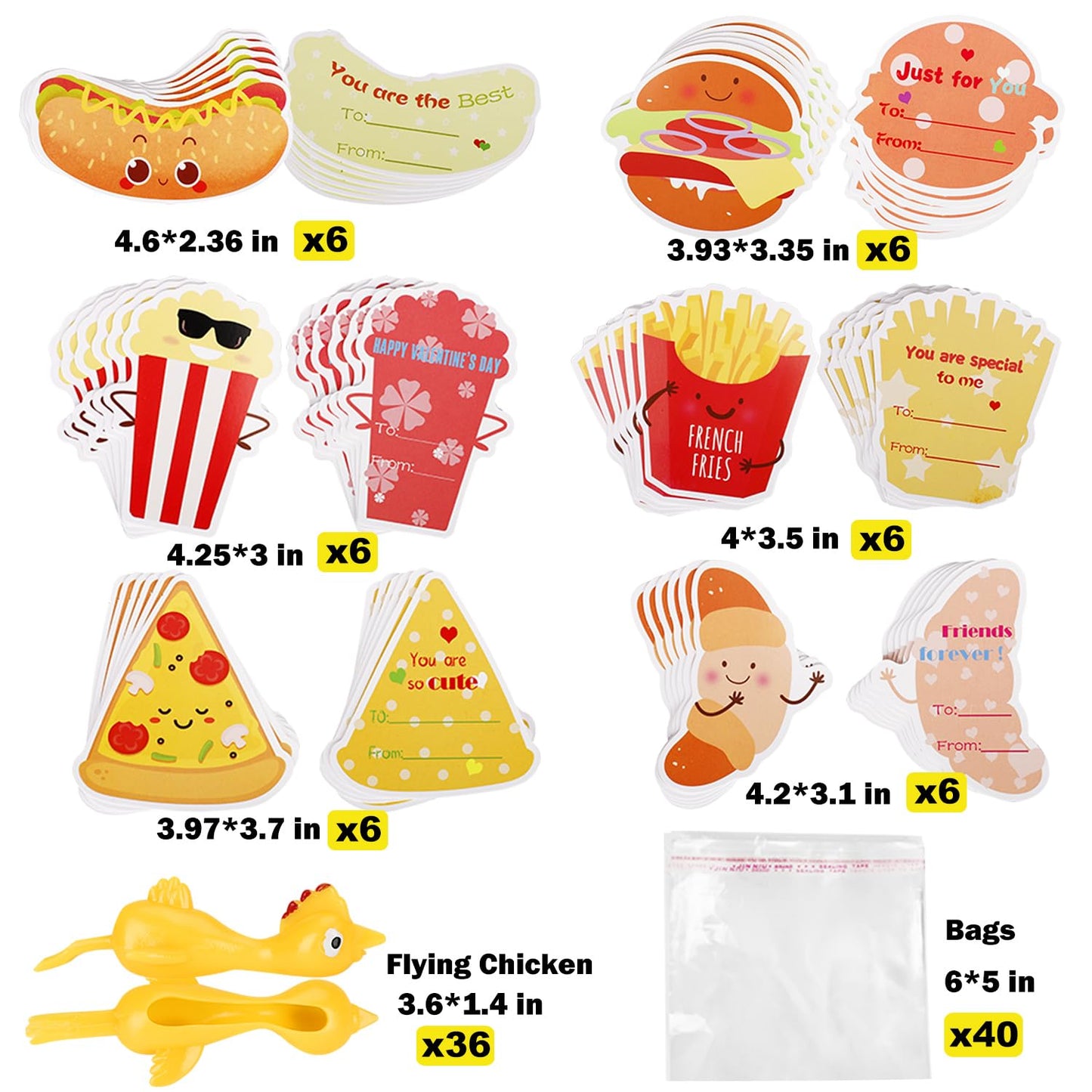CWLAKON Valentines Cards for Kids - 36-Pack Classroom Party Favors & Stretchy Chicken Toys