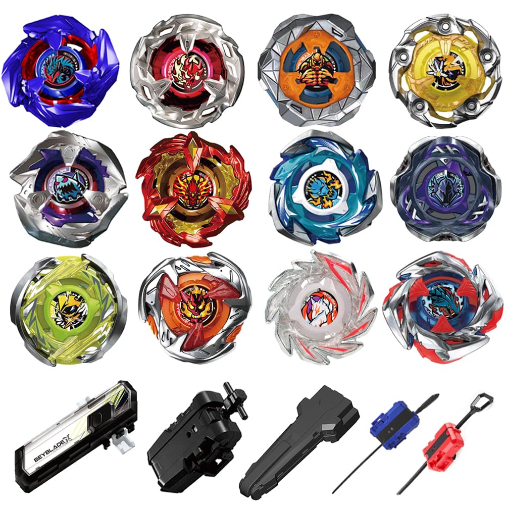 Cxdhzlx Battling Spinning Tops: 12 Top Battle Set with Two-Way Launchers