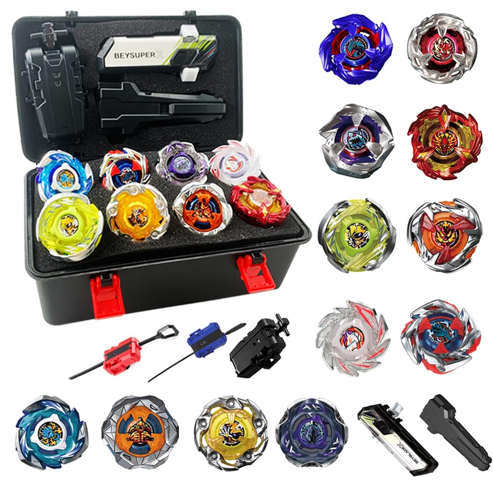 Cxdhzlx Battling Spinning Tops: 12 Top Battle Set with Two-Way Launchers