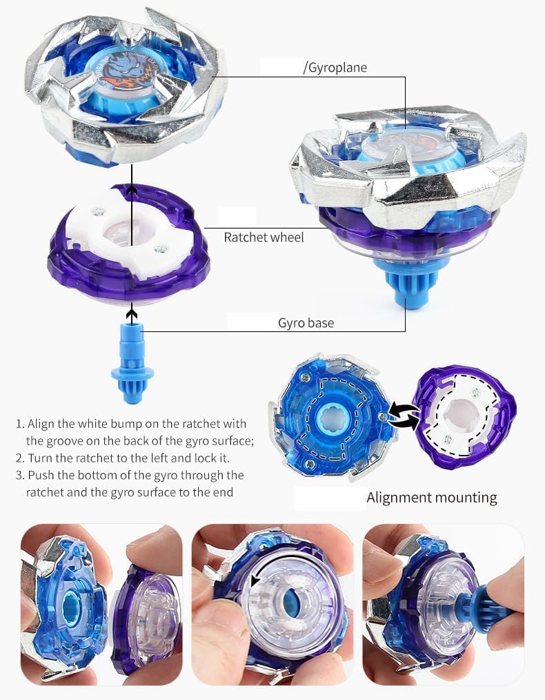 Cxdhzlx Battling Spinning Tops: 12 Top Battle Set with Two-Way Launchers