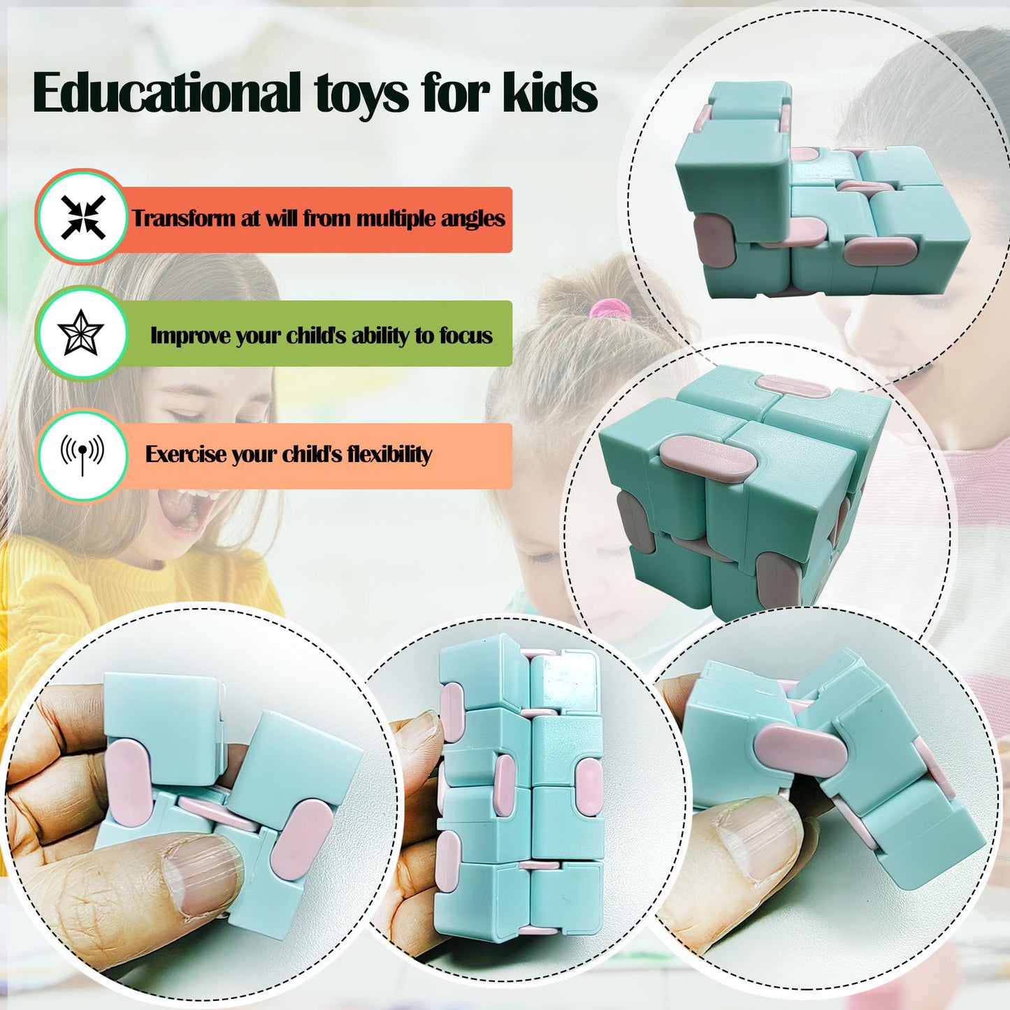 CXP Good Goods 4 Pack Fidget Toys: Stress Relief with Infinity Cube & Marble Mesh