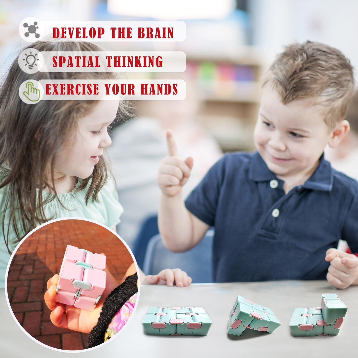 CXP Good Goods 4 Pack Fidget Toys: Stress Relief with Infinity Cube & Marble Mesh