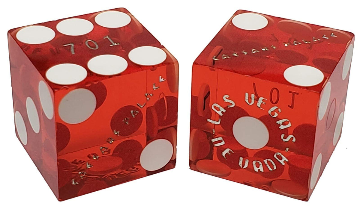 Cyber-Deals | 19mm Craps Dice – Authentic Las Vegas Table-Played (Caesar's Palace Red Polished)