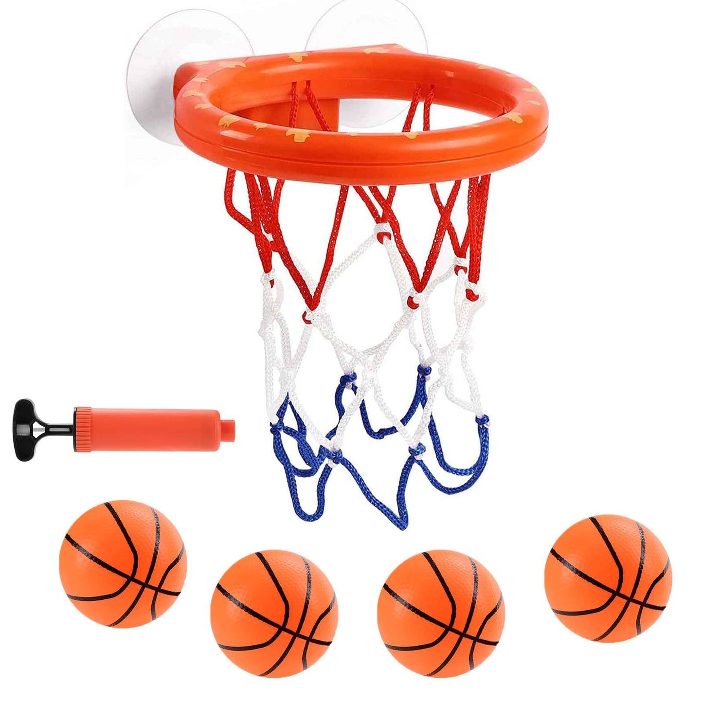 Cyfie Bath Toys for Toddlers - Tub Basketball Hoop Set with 4 Balls (Ages 3-8)