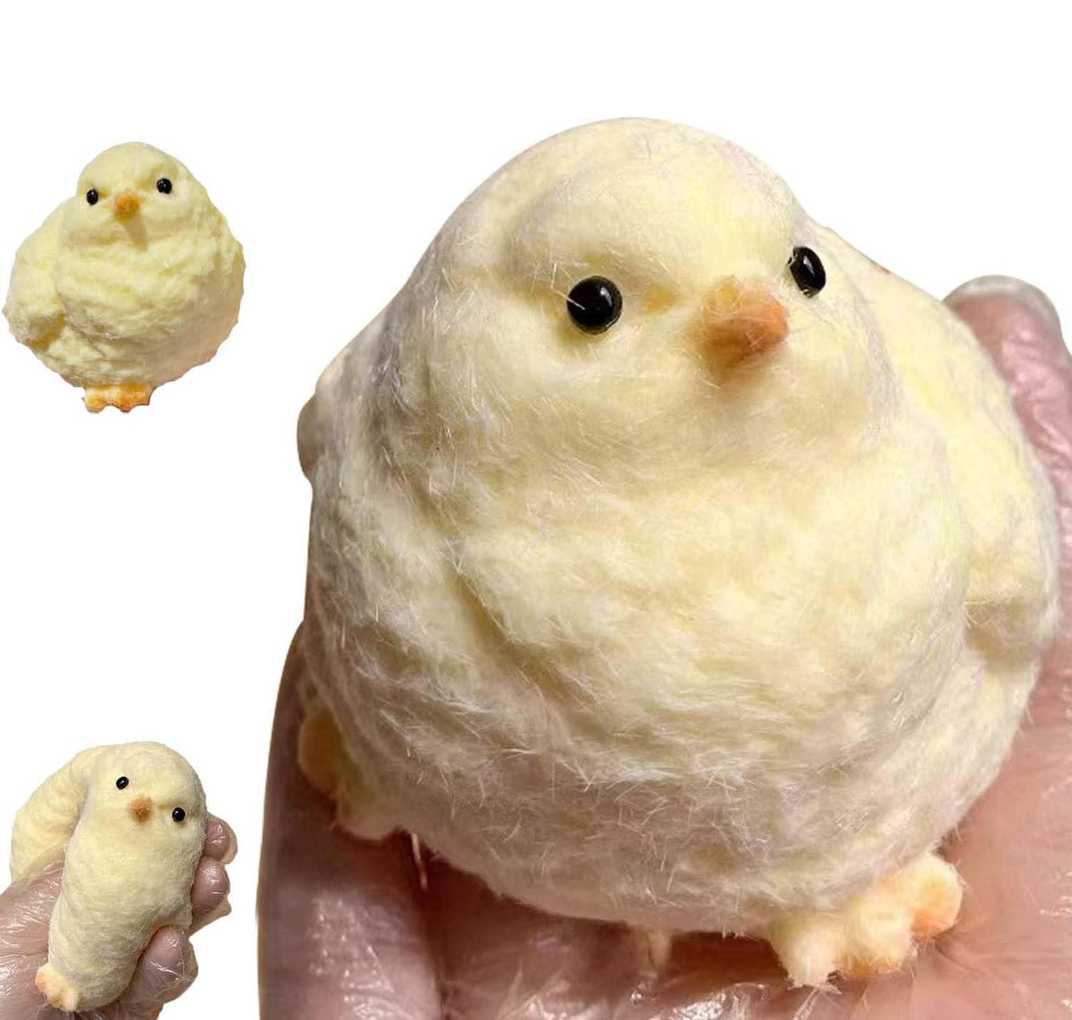 CYICTOY Animal Chick Squeeze Toy – Handmade Taba Squishy Chick, Ultra Soft, Non-Toxic, Portable 2W x 2.5L x 2.5H