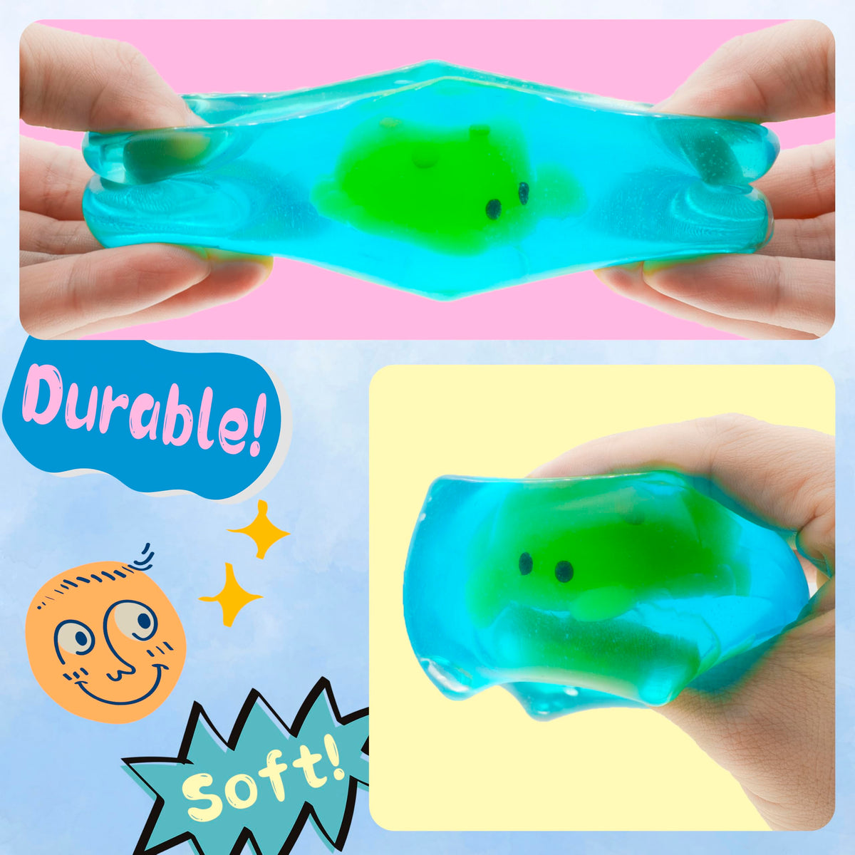 CYICTOY Fidget Squishy Stress Cube – Glow-in-the-Dark Crab Toy