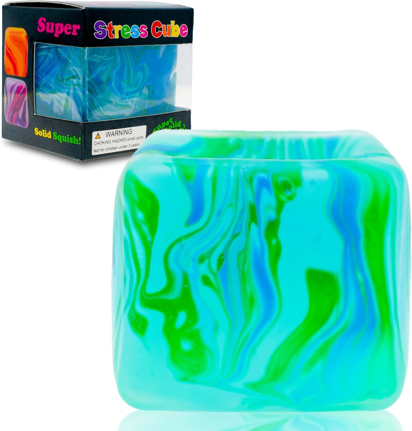 CYICTOY Fidget Toys Squishy Stress Cube – Ice Green 2.2-inch High-Density Squeeze Ball for Calming & Focus