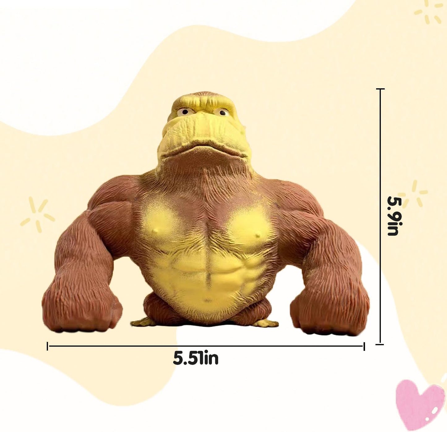 CYICTOY Stretchy Monkey Fidget Toy - Funny Brown Gorilla Stress Relief for All