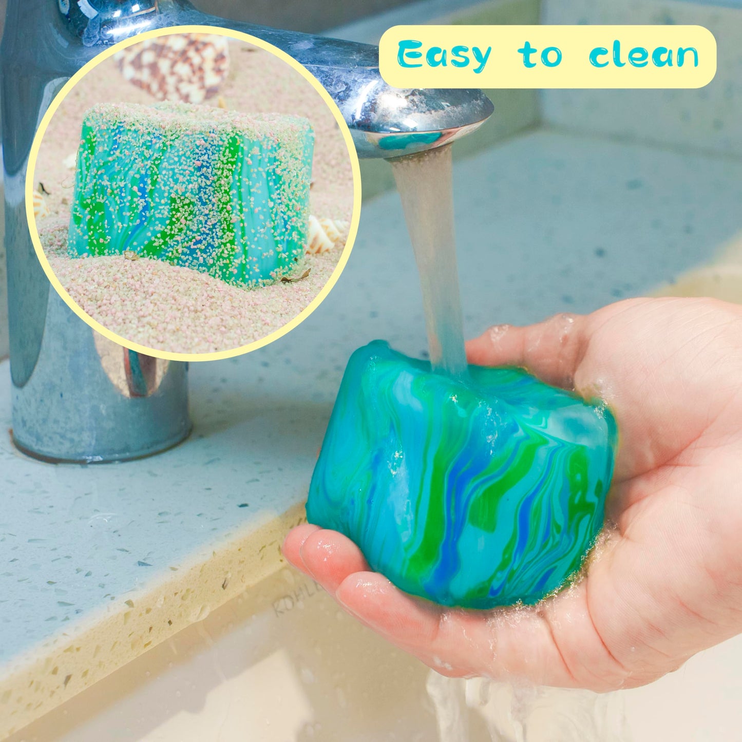 CYICTOY Fidget Toys Squishy Stress Cube – Ice Green 2.2-inch High-Density Squeeze Ball for Calming & Focus