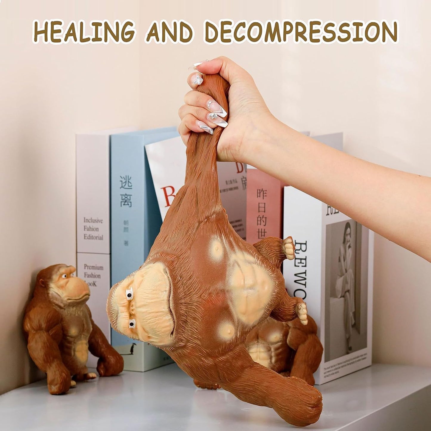 CYICTOY Stretchy Monkey Fidget Toy - Funny Brown Gorilla Stress Relief for All