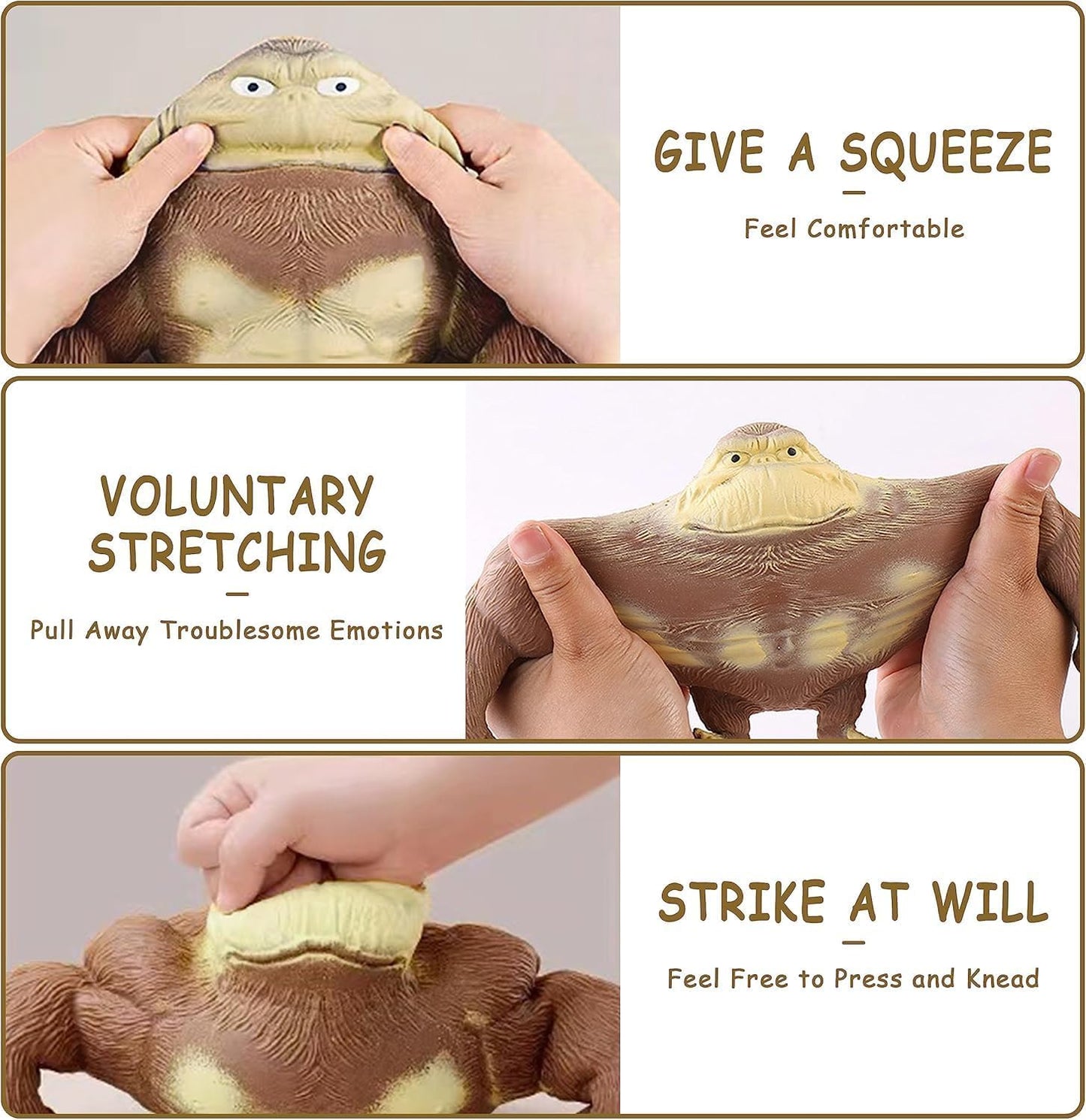 CYICTOY Stretchy Monkey Fidget Toy - Funny Brown Gorilla Stress Relief for All