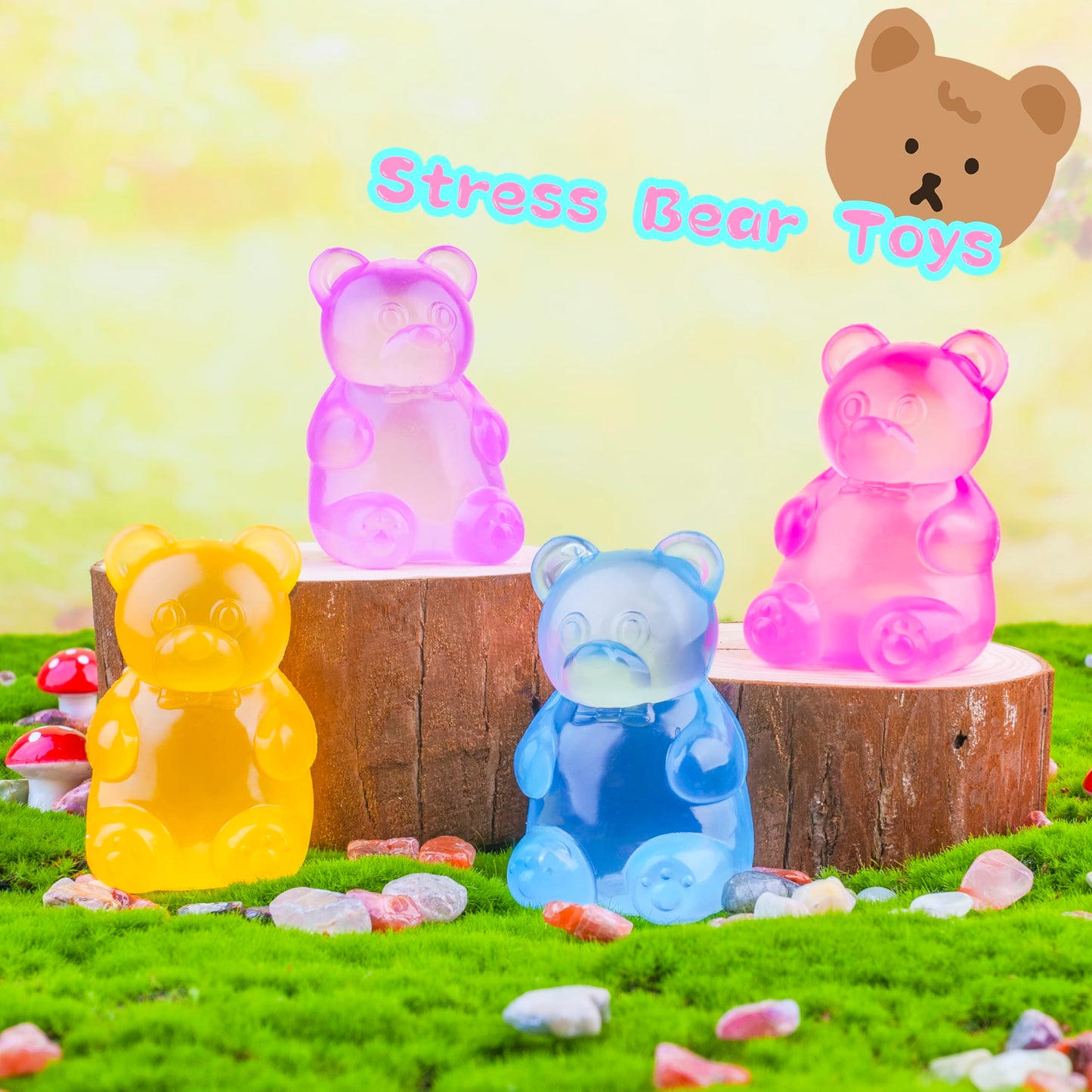 CYICTOY 2-Pack Gummy Bear Stress Toys – Ultra-Soft Squishy Balls for Focus