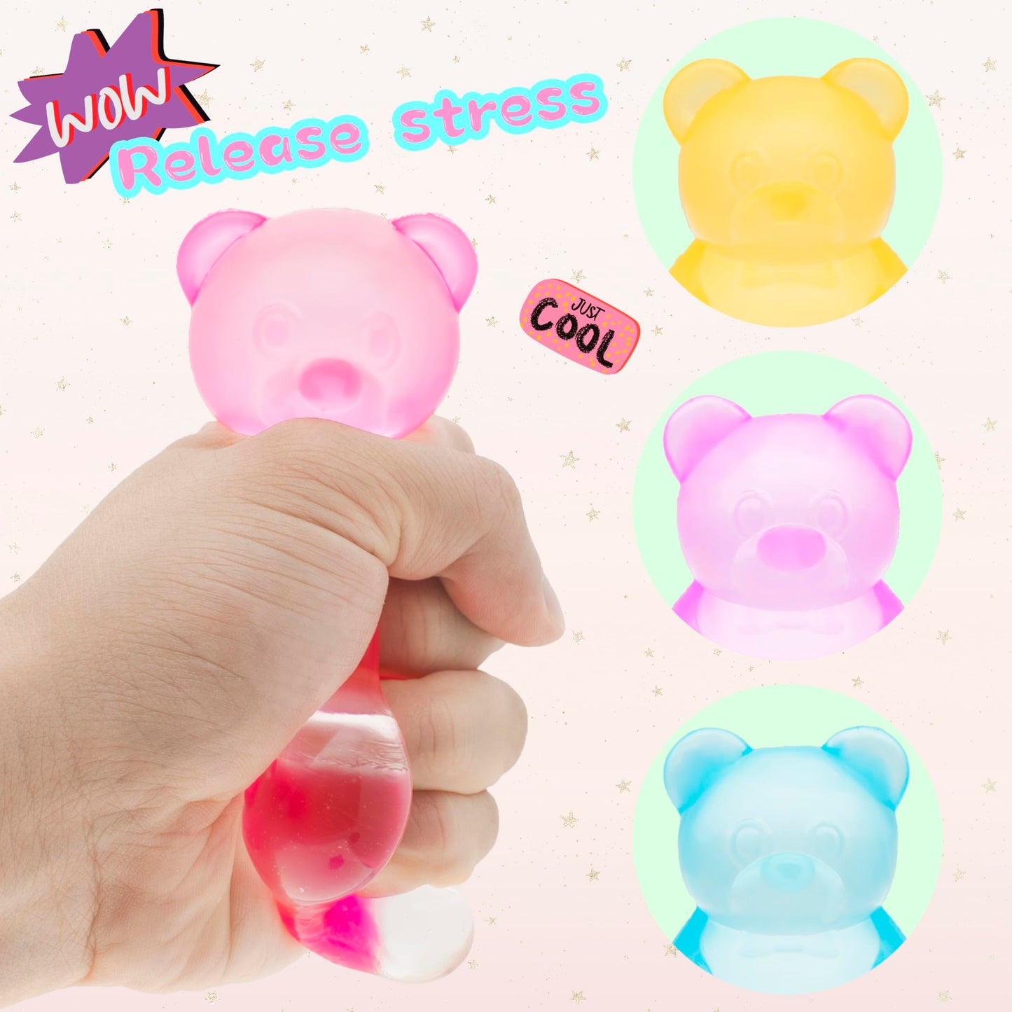 CYICTOY 2-Pack Gummy Bear Stress Toys – Ultra-Soft Squishy Balls for Focus