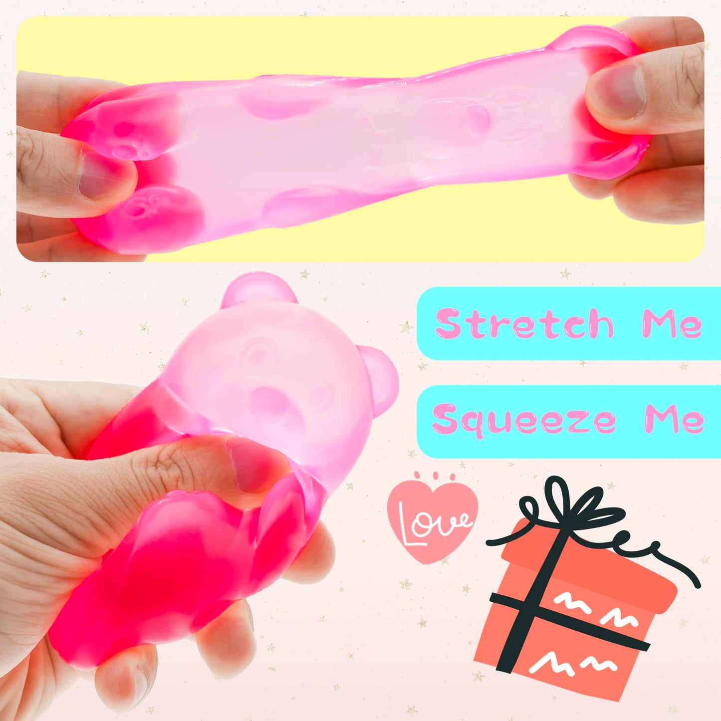 CYICTOY 2-Pack Gummy Bear Stress Toys – Ultra-Soft Squishy Balls for Focus