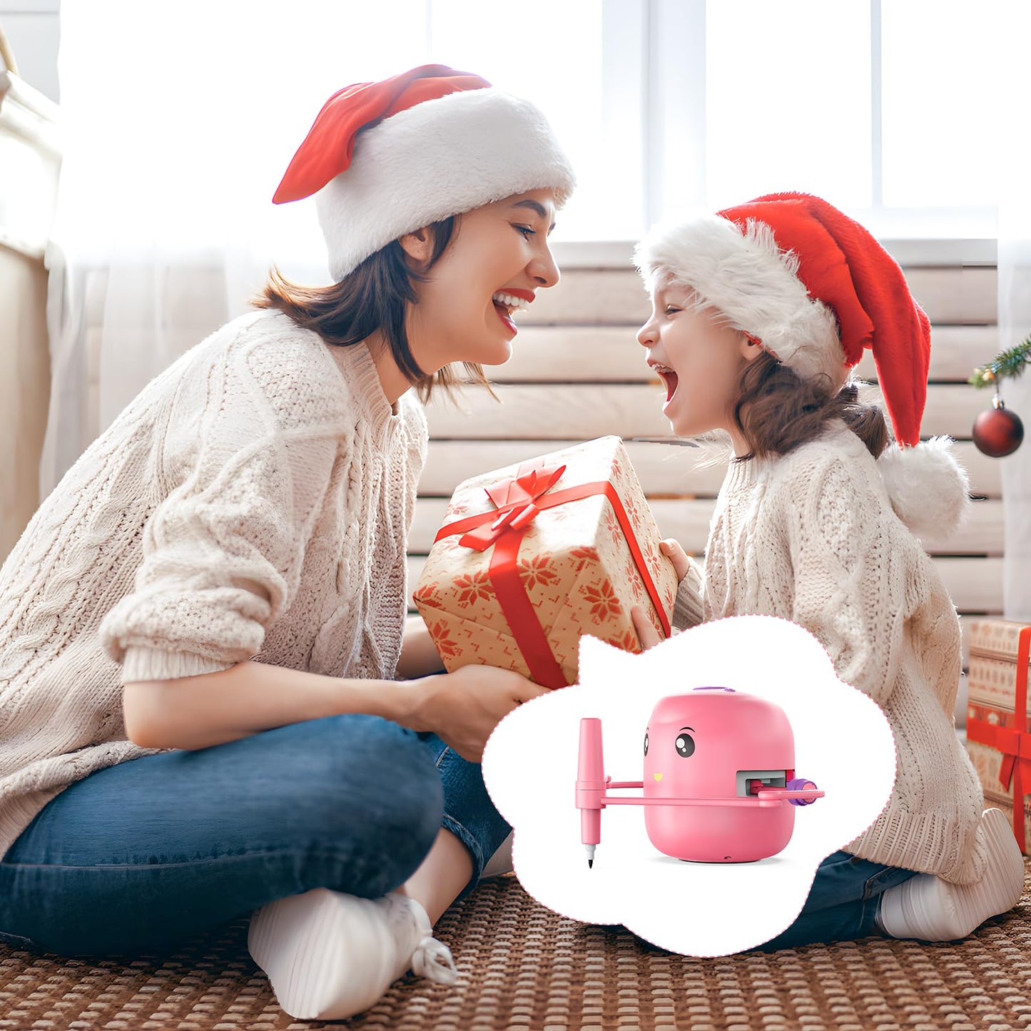 CYJBE Interactive Educational Drawing Robot for Kids – Montessori Learning Toy with 150 Cards, Voice Interaction (Pink)