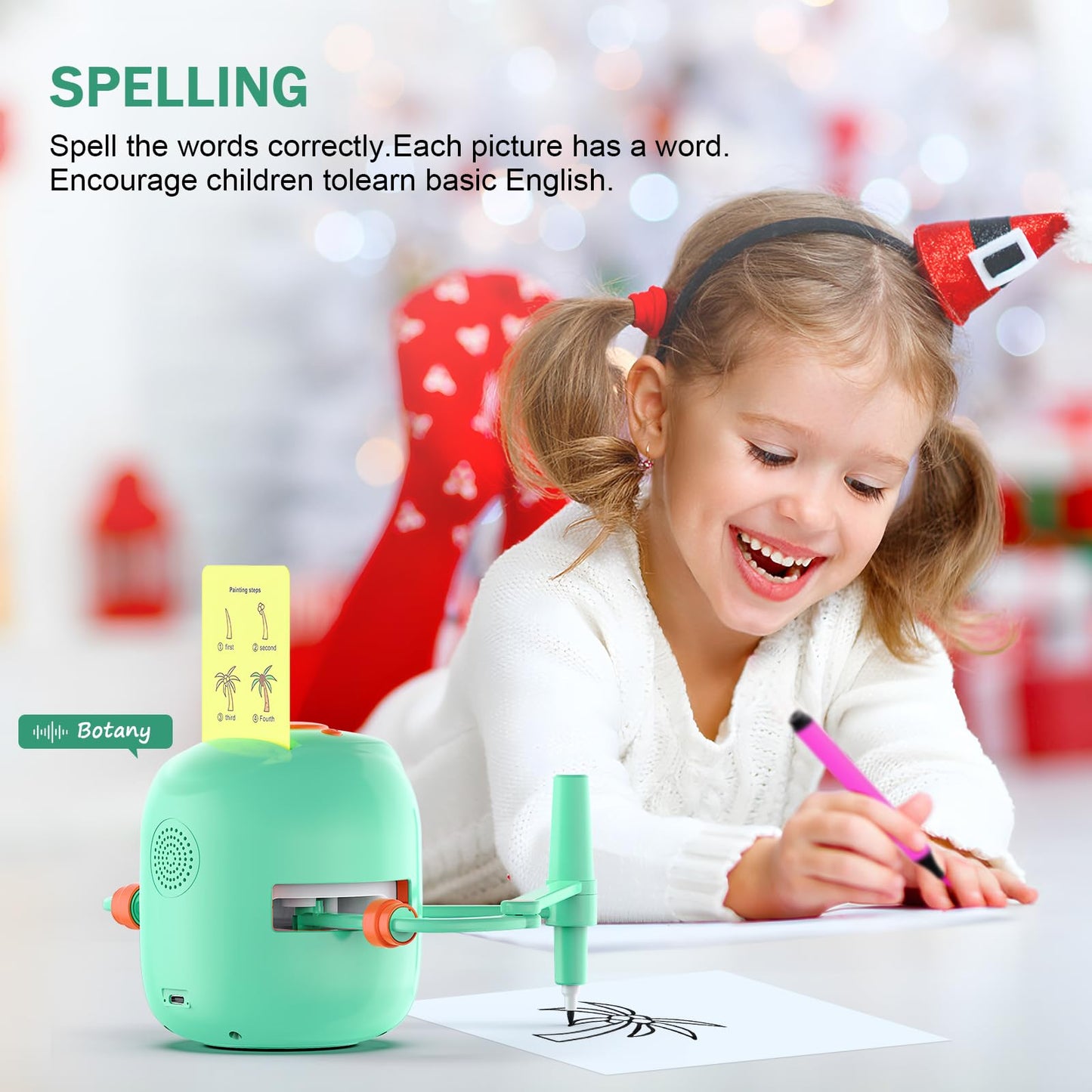 CYJBE Smart Drawing Robot for Kids – Montessori Educational Toy with Voice Interaction & 16 Color Pens