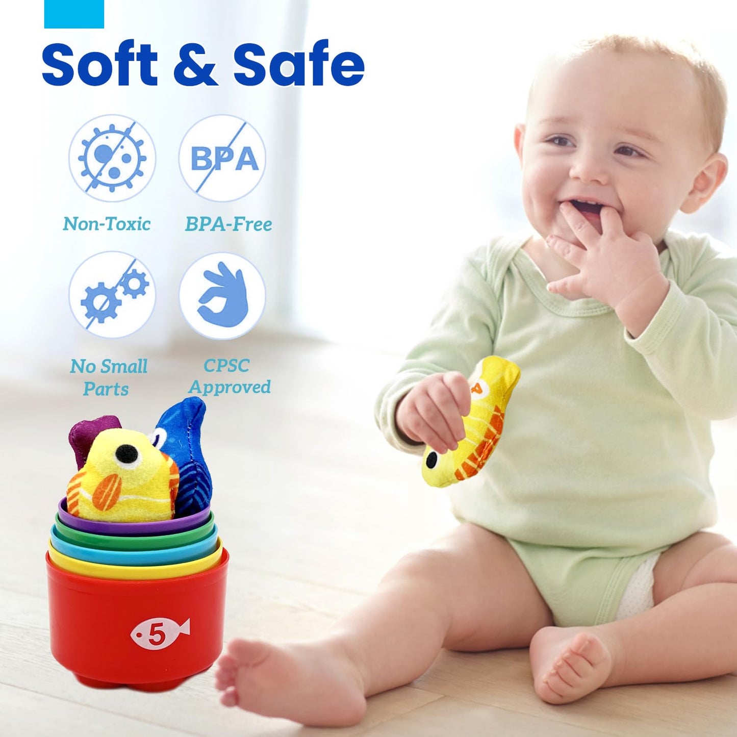 Cylazo Count Learning Montessori Fishing Game for Toddlers (1-3 Years)