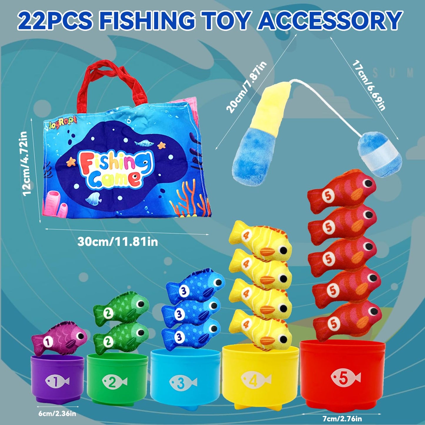 Cylazo Count Learning Montessori Fishing Game for Toddlers (1-3 Years)