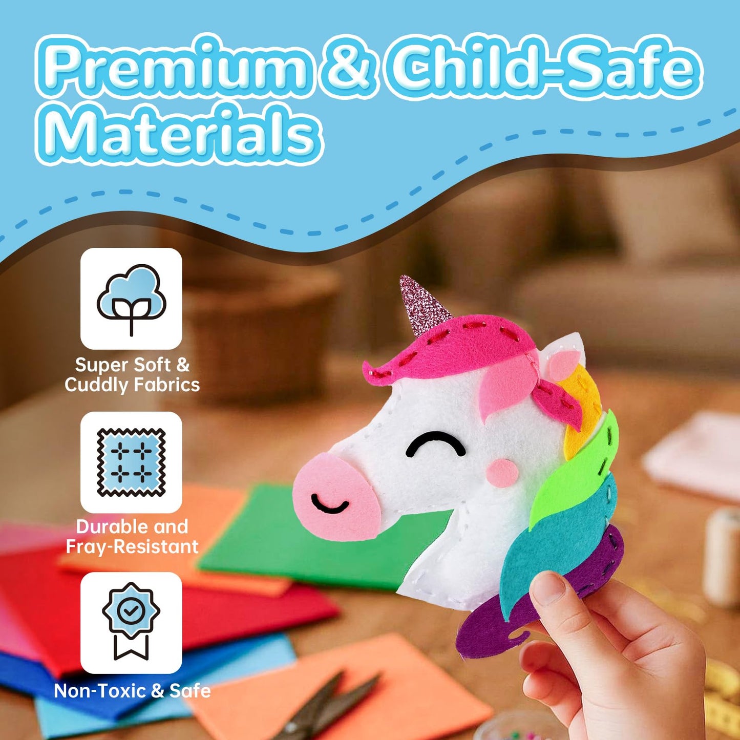 Cymbana Kids Sewing Kit – Create 5 Felt Plush Friends (Beginner Craft for 6+)