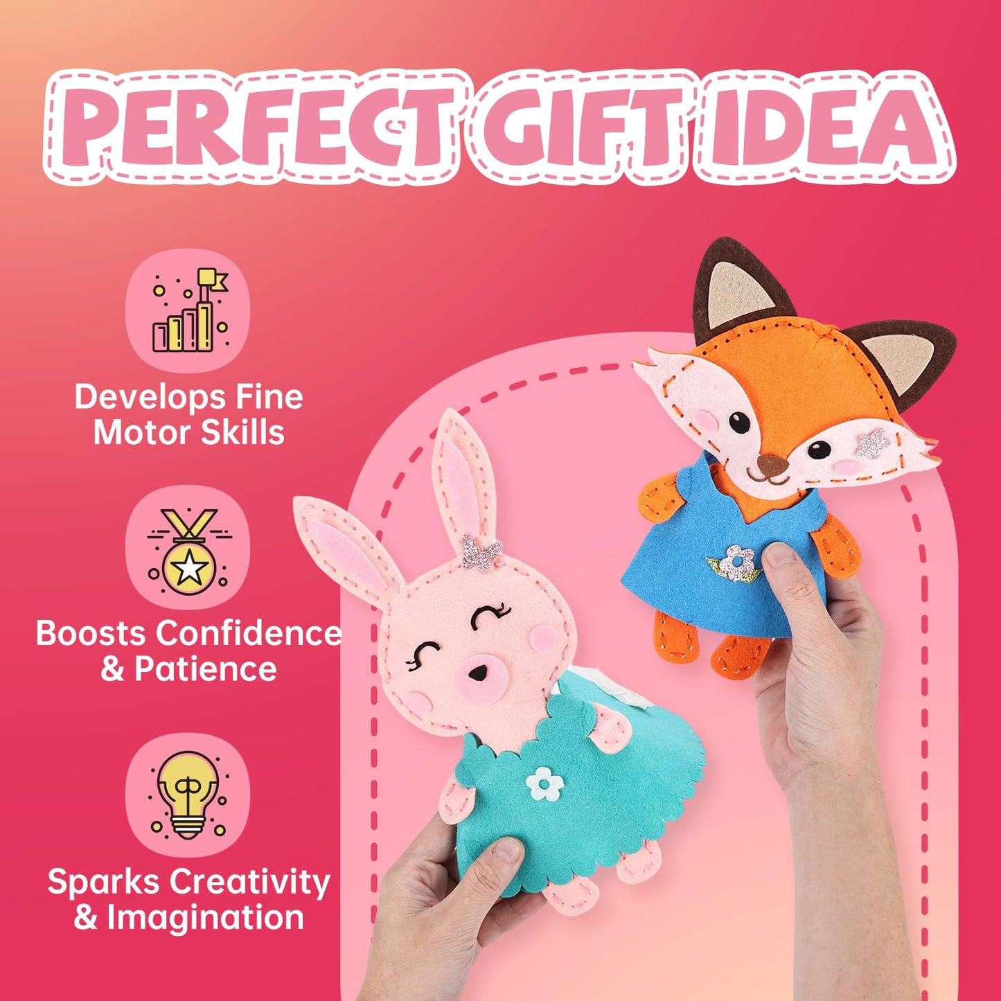 Cymbana Kid Sewing Craft Kit — Learn to Sew 5 Animal Friends