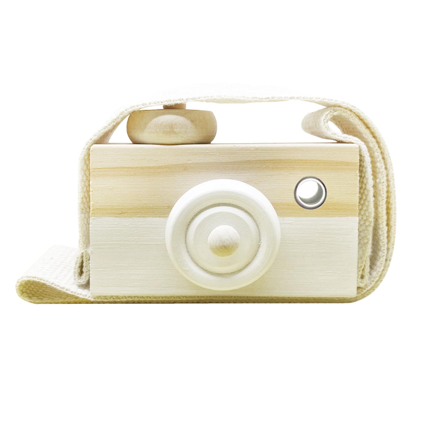 Cynzia Baby Toy Wooden Mini Camera — Battery-Free Neck-Hanging Photo Prop for Babies and Kids