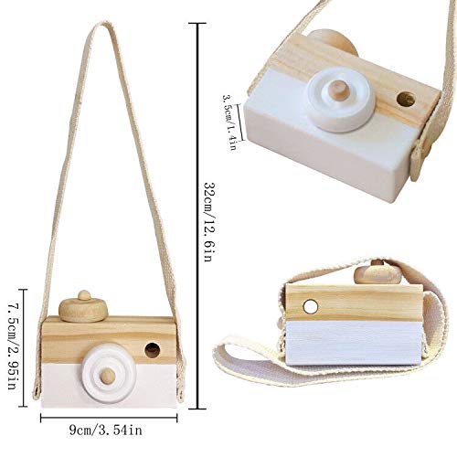 Cynzia Baby Toy Wooden Mini Camera — Battery-Free Neck-Hanging Photo Prop for Babies and Kids