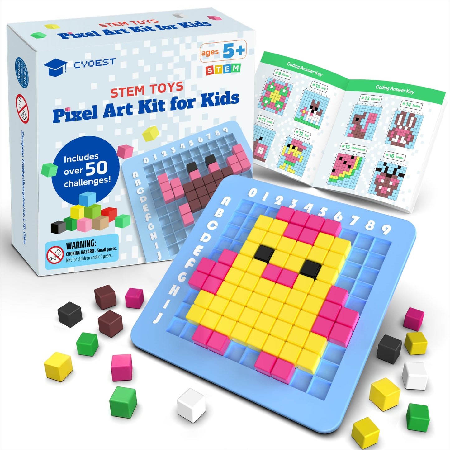 CYOEST Pixel Art Kit for Kids | STEM Art & Coding Toys for Ages 5-12 | Educational Craft Gift