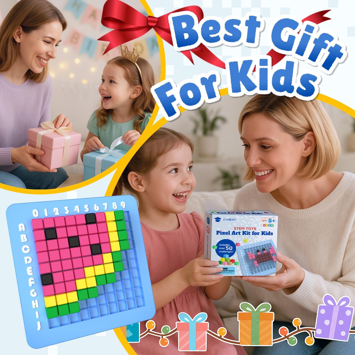 CYOEST Pixel Art Kit for Kids | STEM Art & Coding Toys for Ages 5-12 | Educational Craft Gift