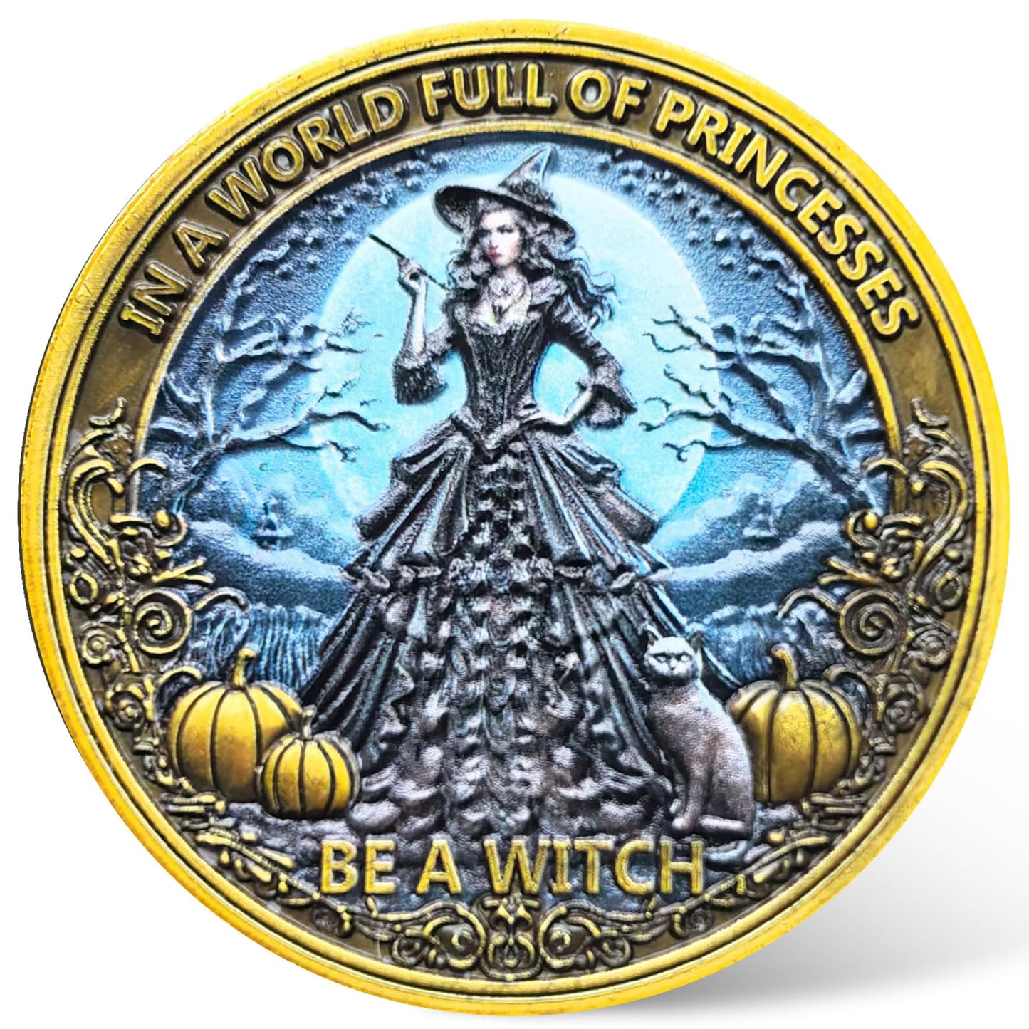 CYOUNG Empowering Witch Challenge Coin – 1.57-Inch Motivational Metal Coin