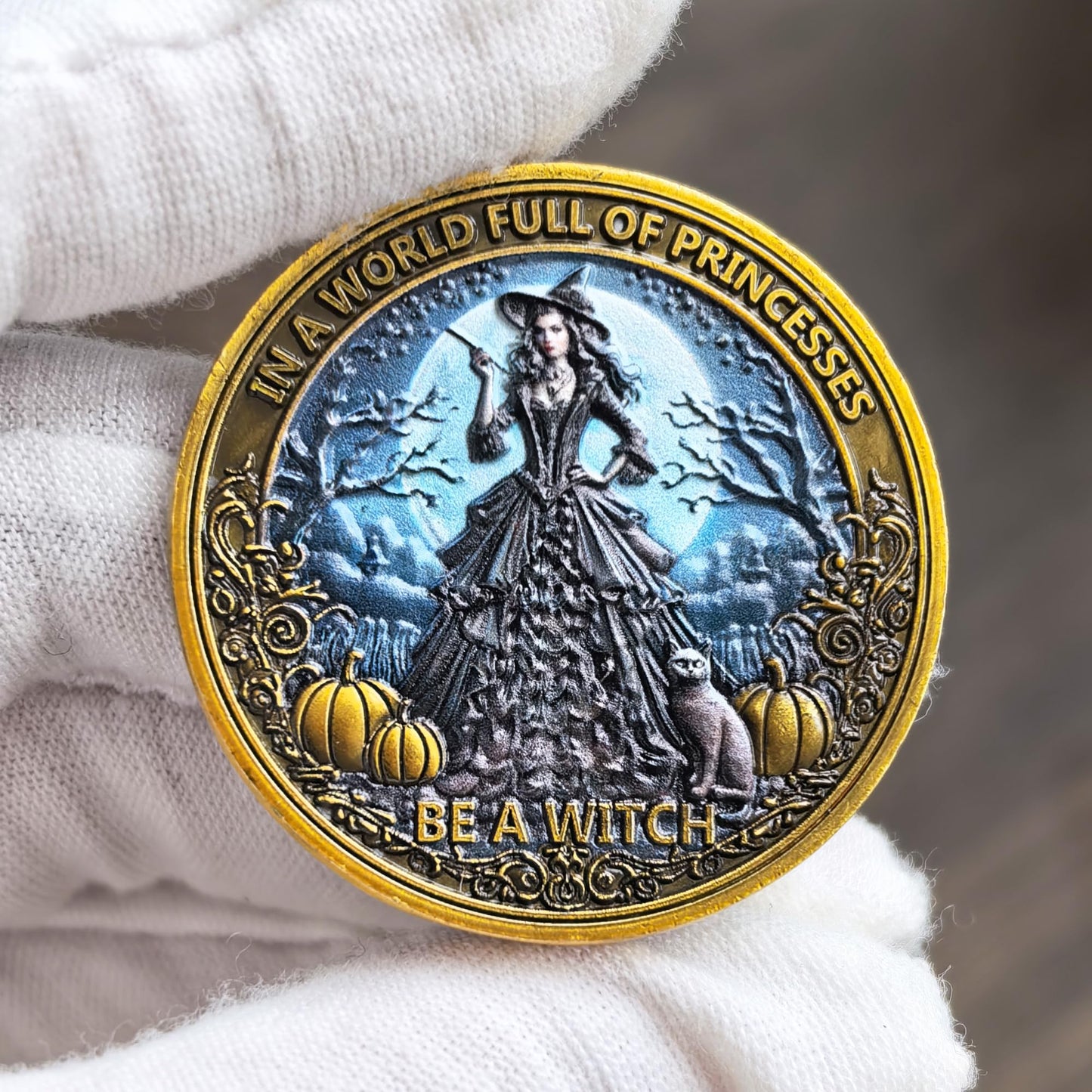 CYOUNG Empowering Witch Challenge Coin – 1.57-Inch Motivational Metal Coin