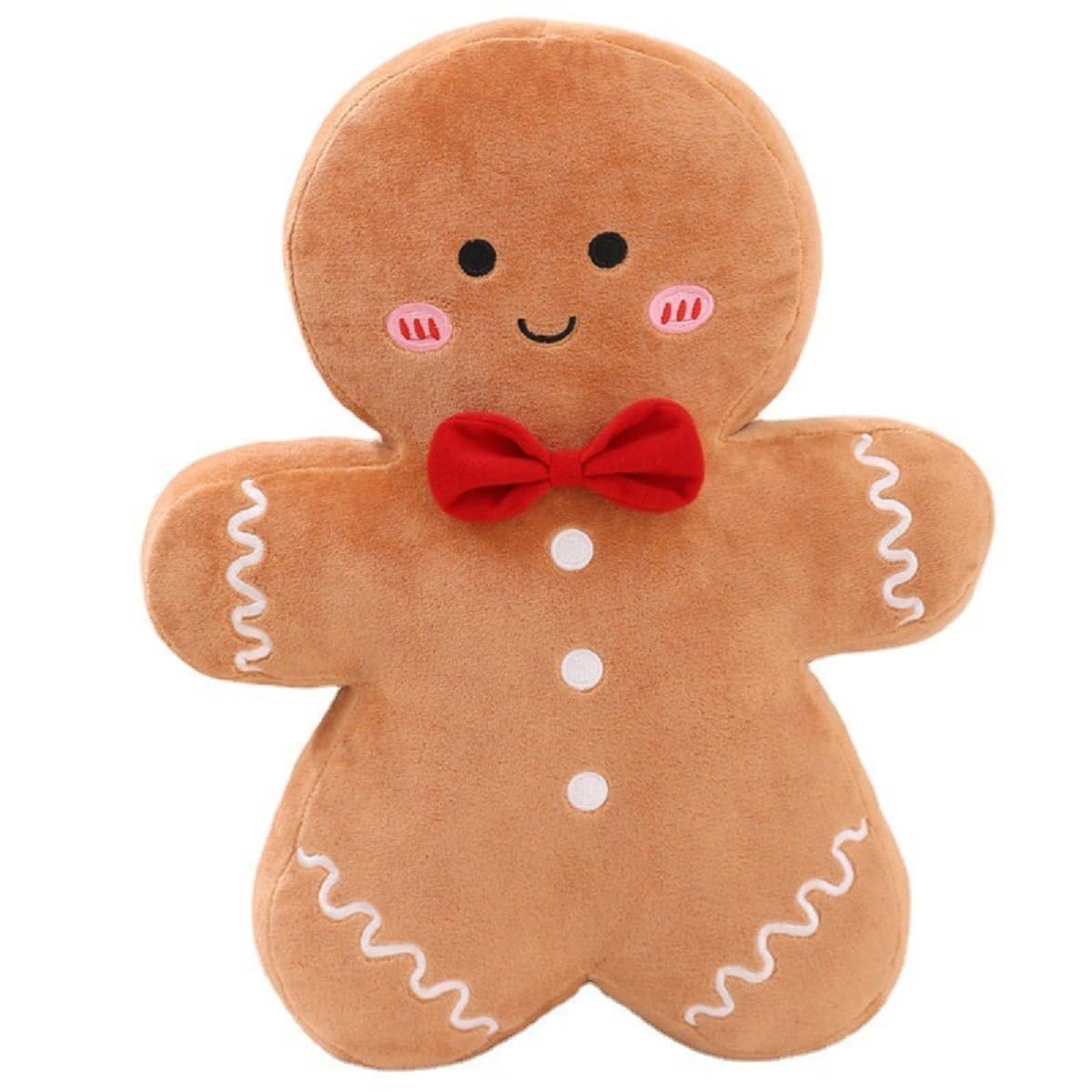 Cyprinus Carpio Gingerbread Man Pillow - 15.75in Christmas Plush Decor