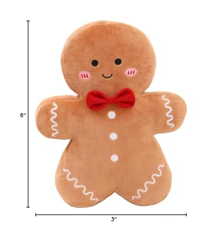 Cyprinus Carpio Gingerbread Man Pillow - 15.75in Christmas Plush Decor