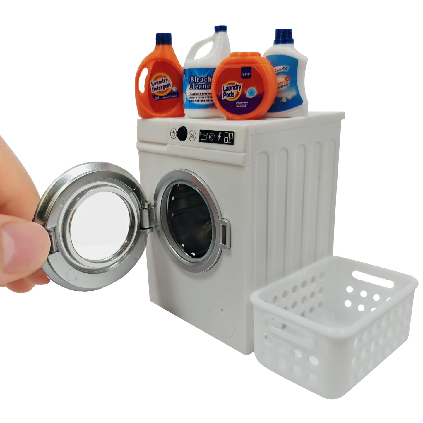 Cyraft 1:12 Scale Miniature Electric Washing Machine & Laundry Set | Realistic Dollhouse Accessories