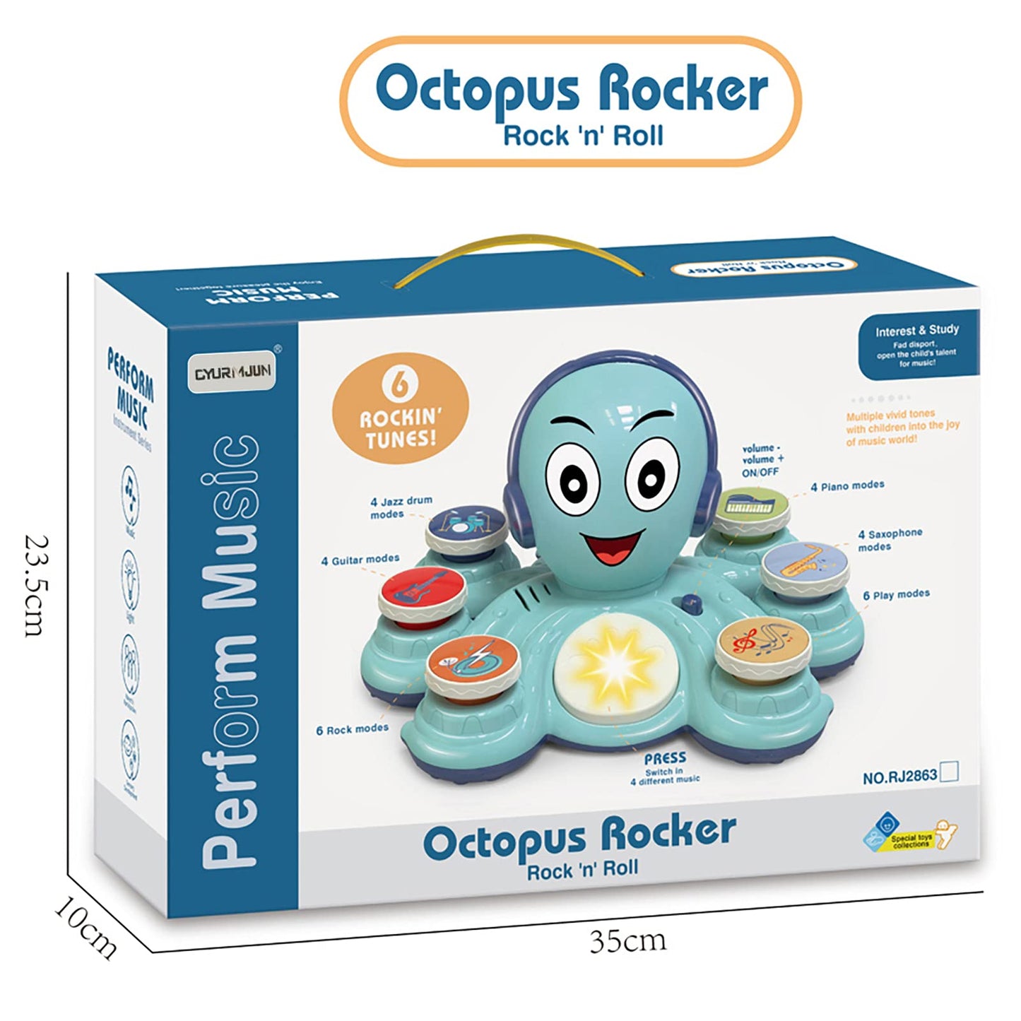 CYURMJUN Octopus Music Toy for Toddlers | 32 Modes Preschool Learning Instrument