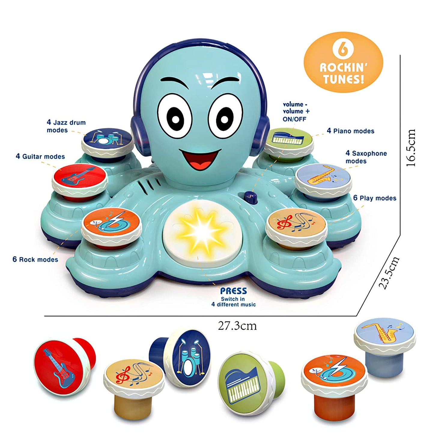 CYURMJUN Octopus Music Toy for Toddlers | 32 Modes Preschool Learning Instrument