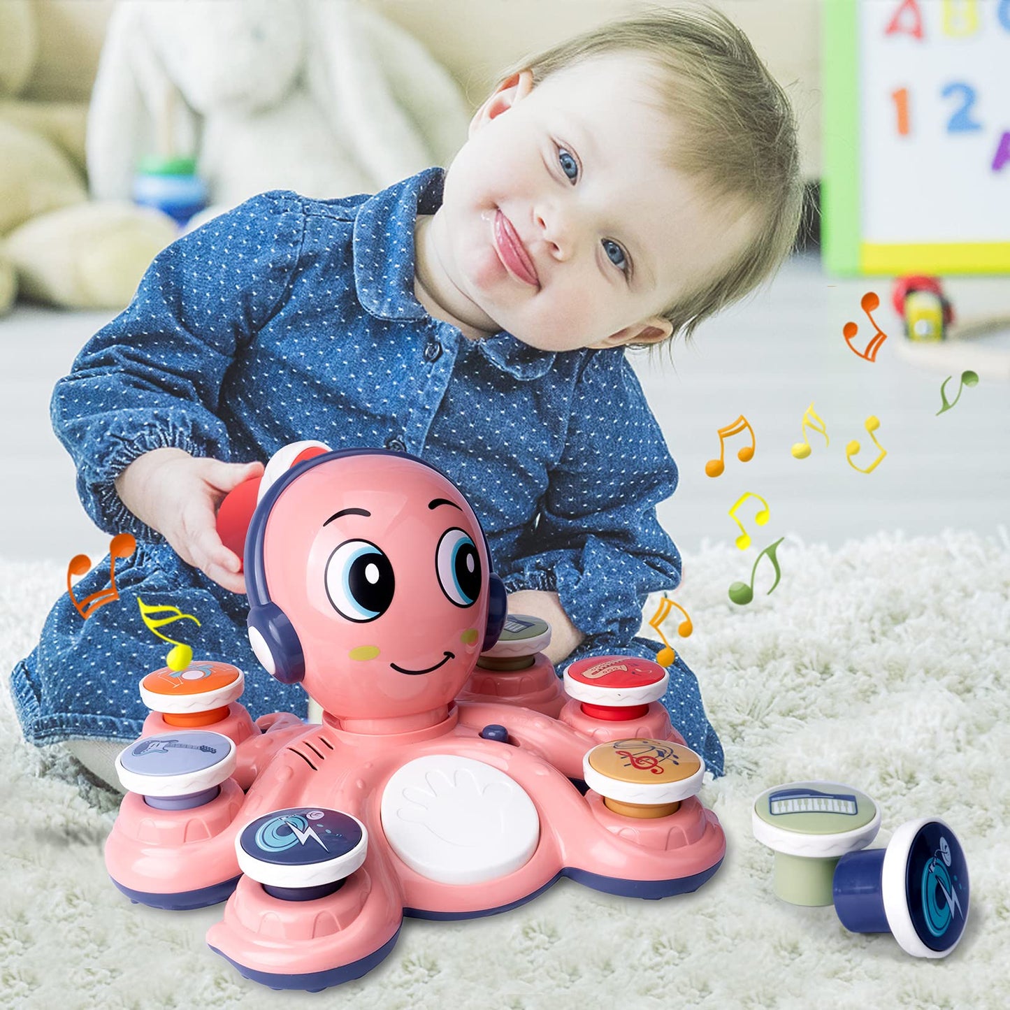 CYURMJUN Baby Octopus Music Toy — 32-Mode Learning Instrument for Toddlers