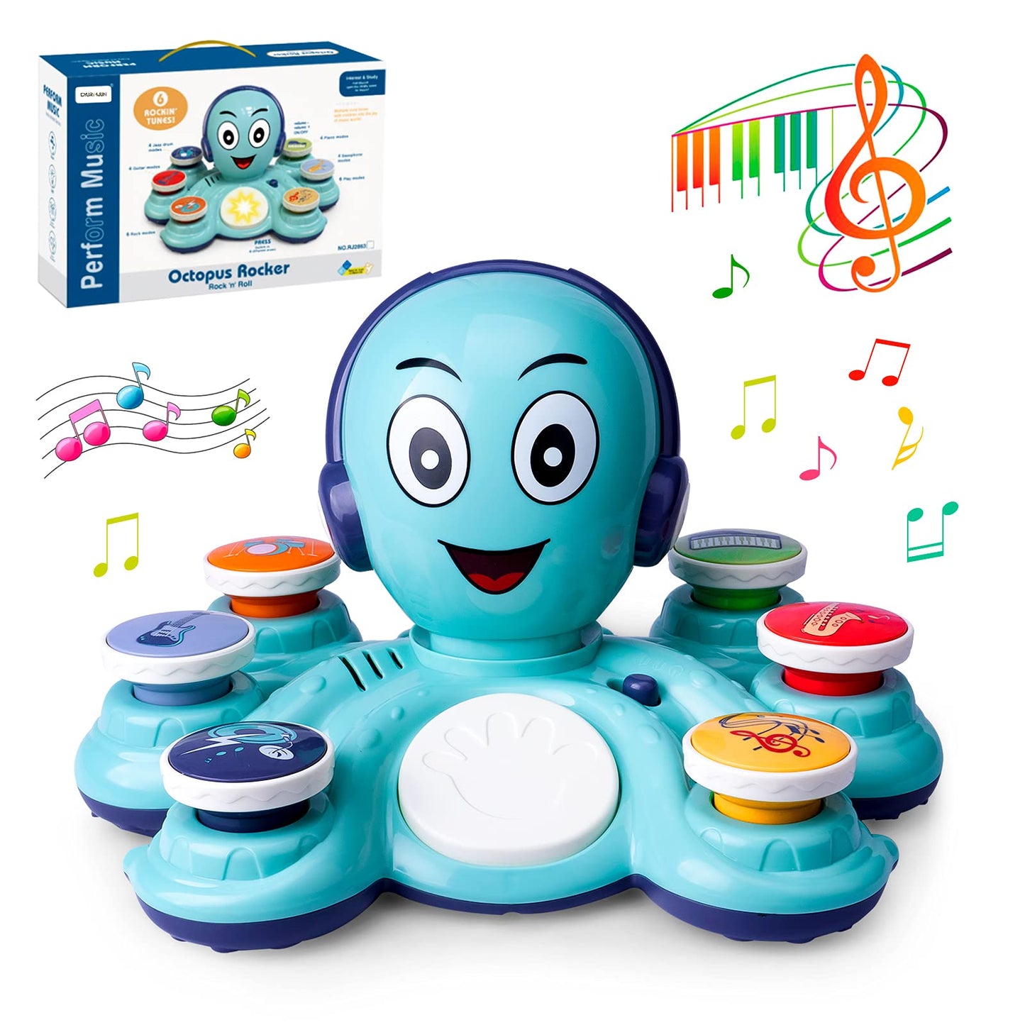 CYURMJUN Octopus Music Toy for Toddlers | 32 Modes Preschool Learning Instrument