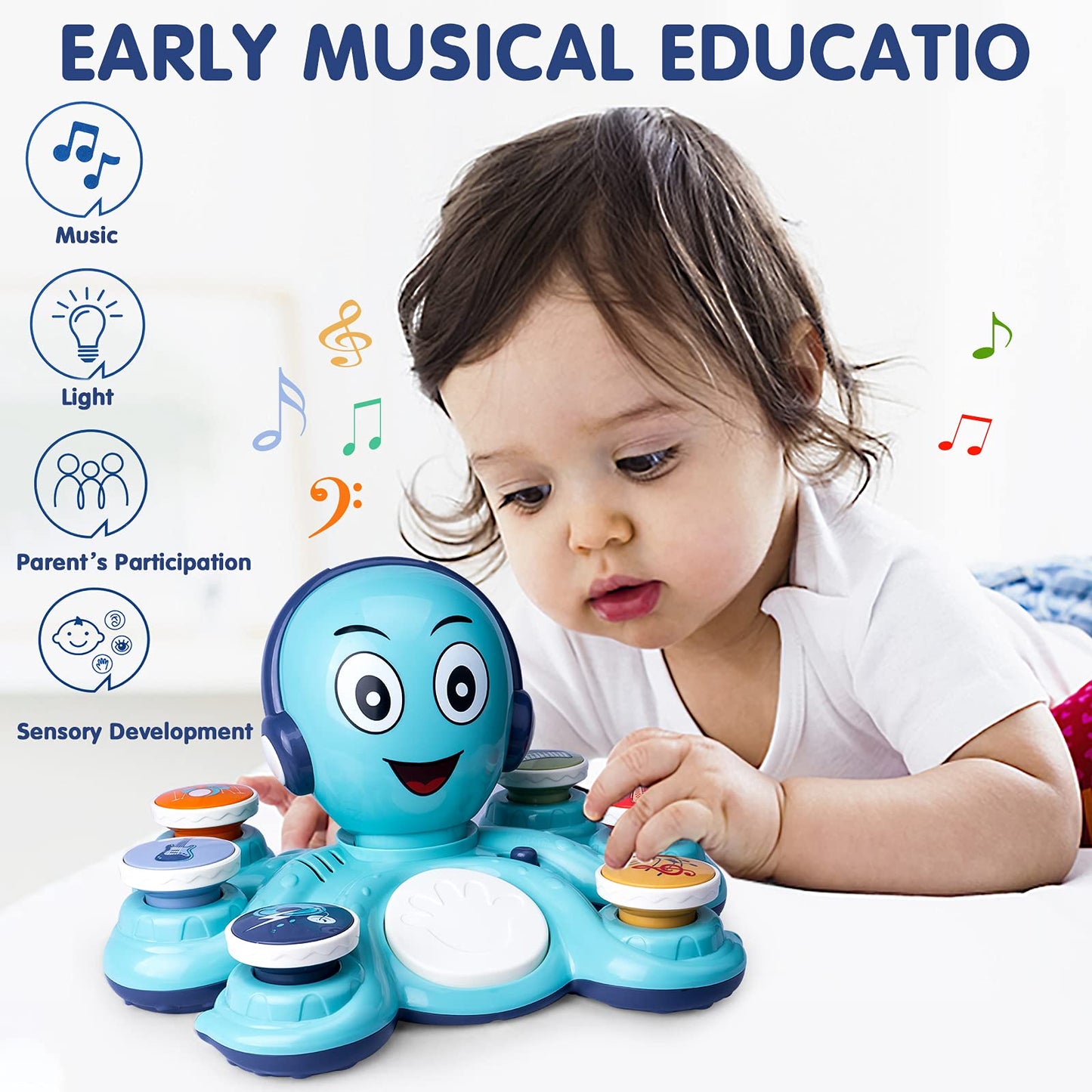 CYURMJUN Octopus Music Toy for Toddlers | 32 Modes Preschool Learning Instrument